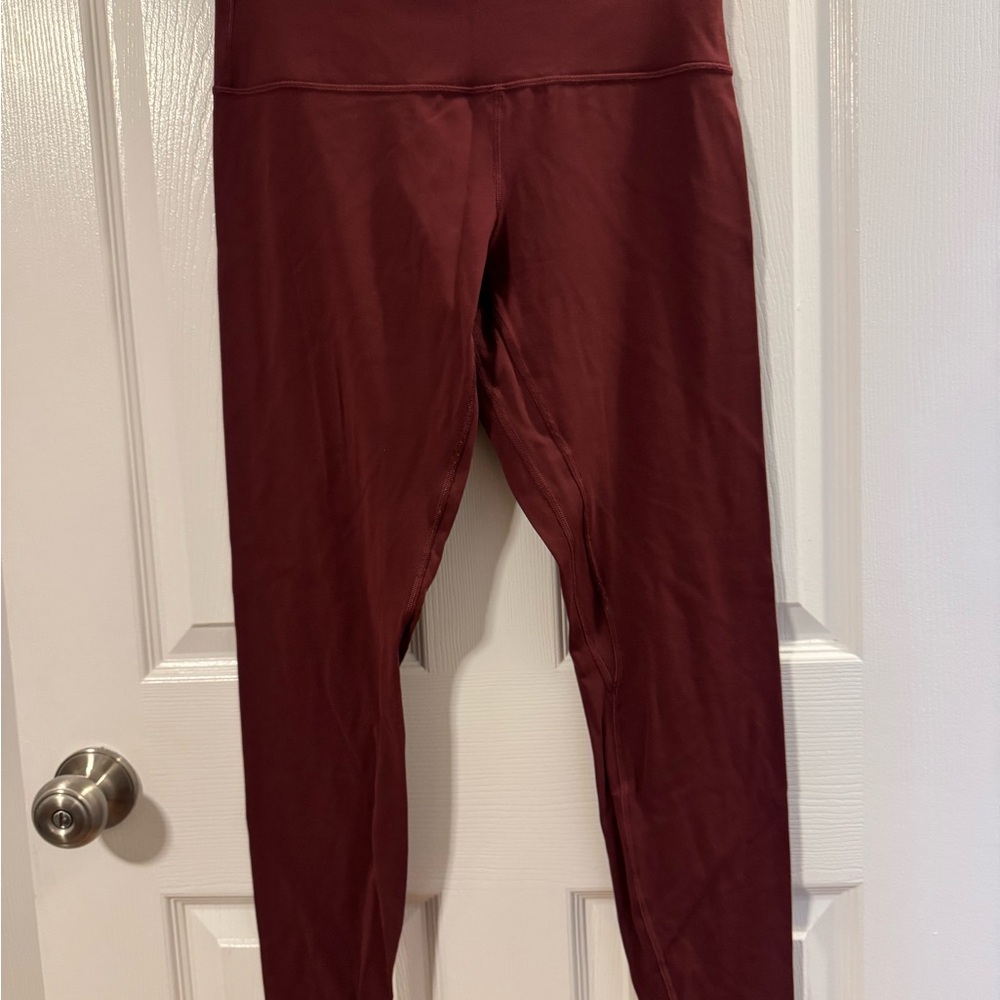 lululemon Burgundy Leggings 28”